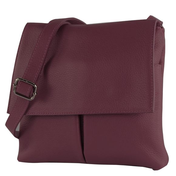 - T63Leder - Leather Shoulder Bag Bordeaux Violet XD - Picture 2 of 7